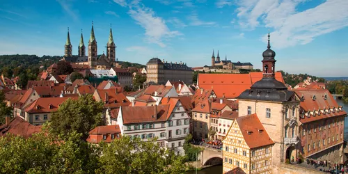 Blick auf das Alte Rathaus, Dom und Kloster St Michael - Bamberg Steigerwald, Foto: Holger Leue, Lizenz: FrankenTourismus