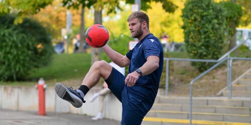 Daniel Pietta beim Fußballspielen