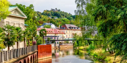 Aussicht auf den Fluss der durch Bad Kissingen fließt